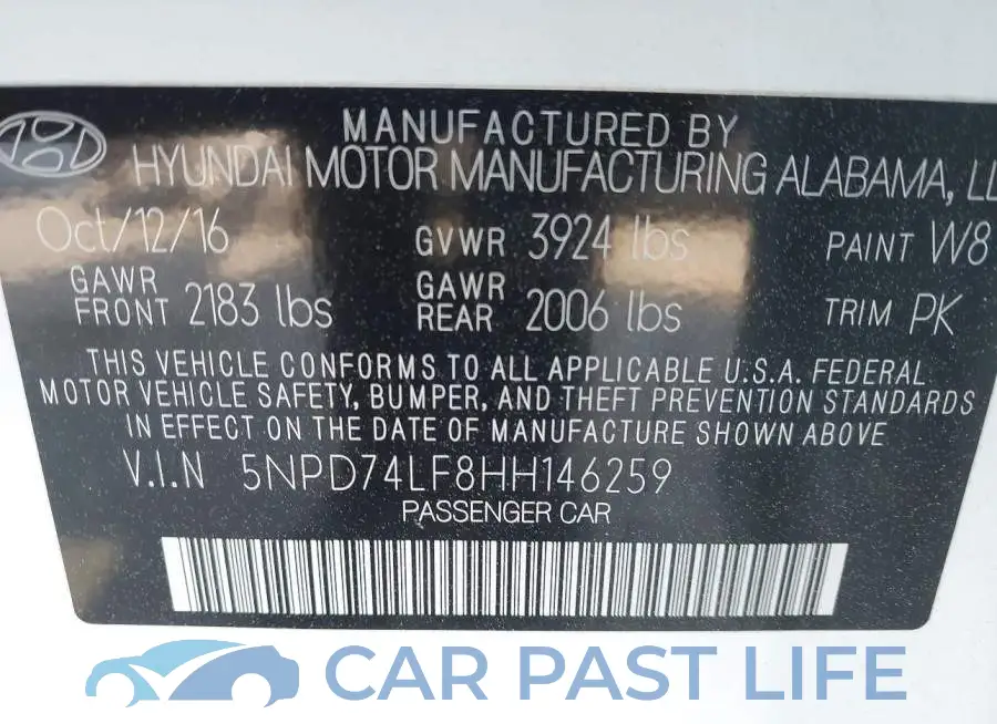 5NPD74LF8HH146259# 9