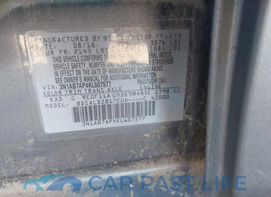 3N1AB7AP4KL607577# 9