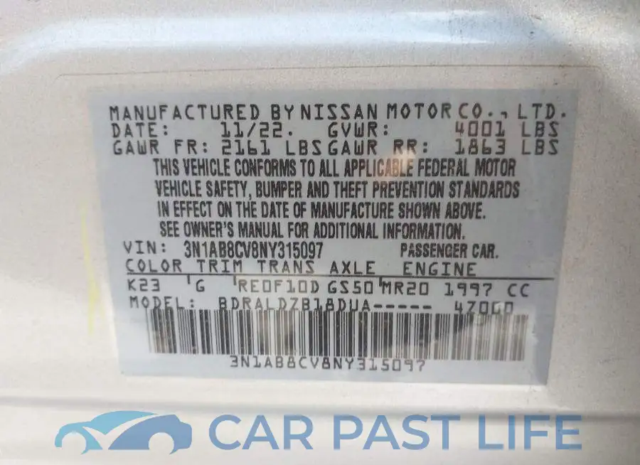 3N1AB8CV8NY315097# 9