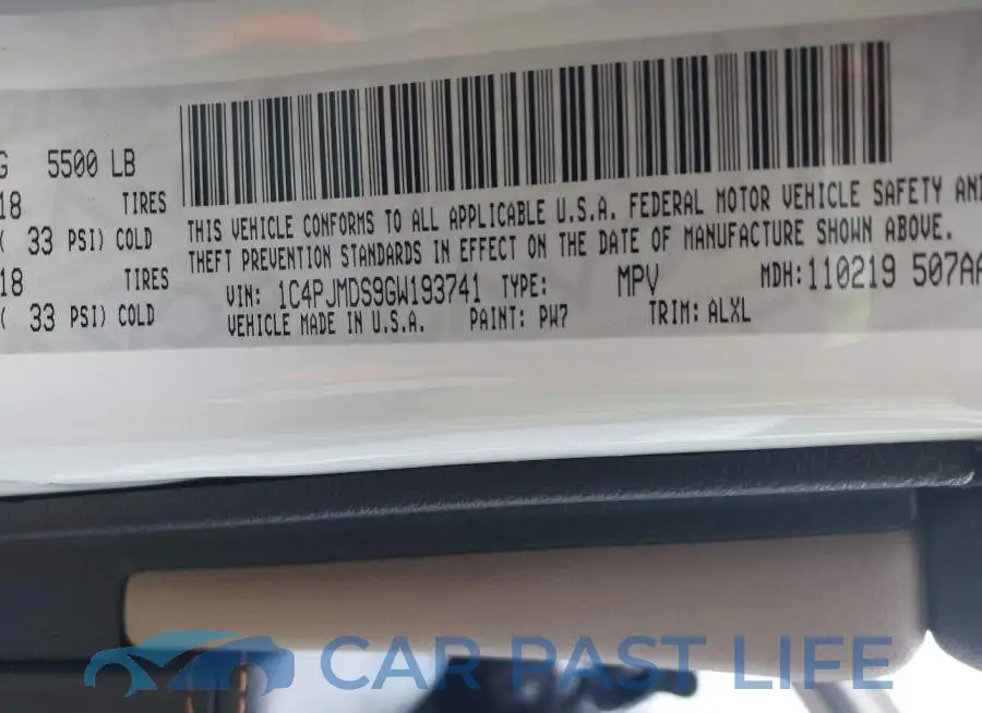 1C4PJMDS9GW193741# 9