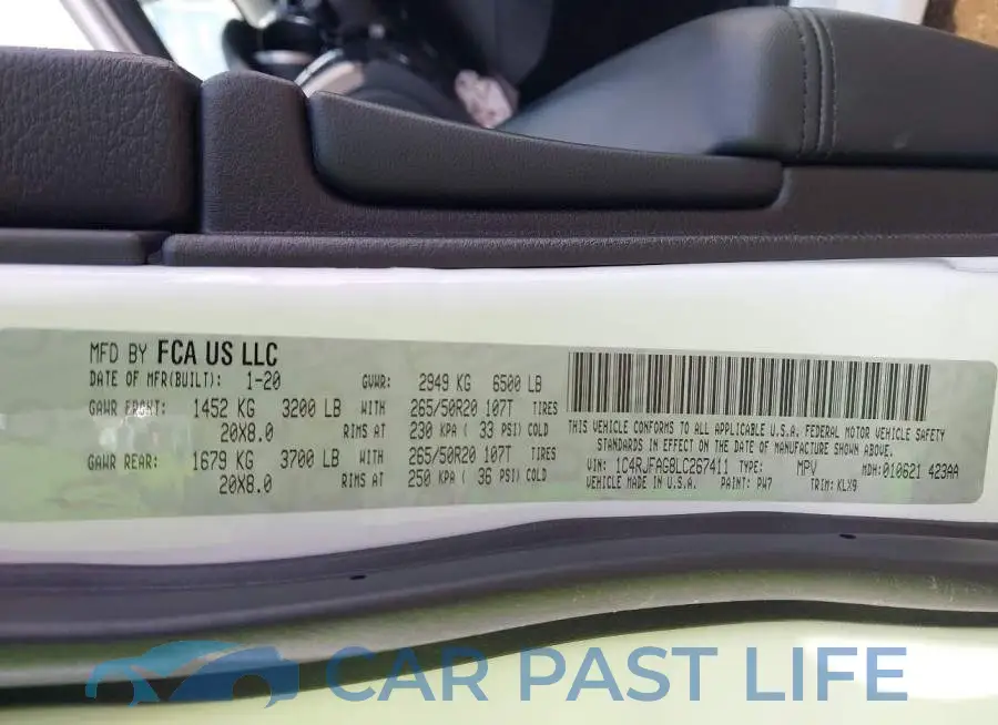 1C4RJFAG8LC267411# 9