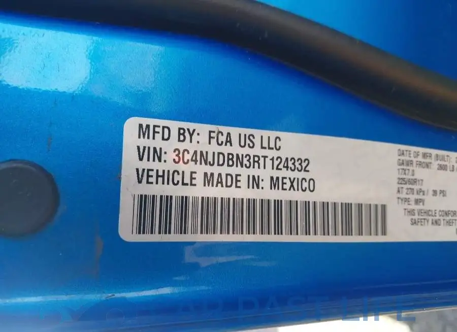 3C4NJDBN3RT124332# 9