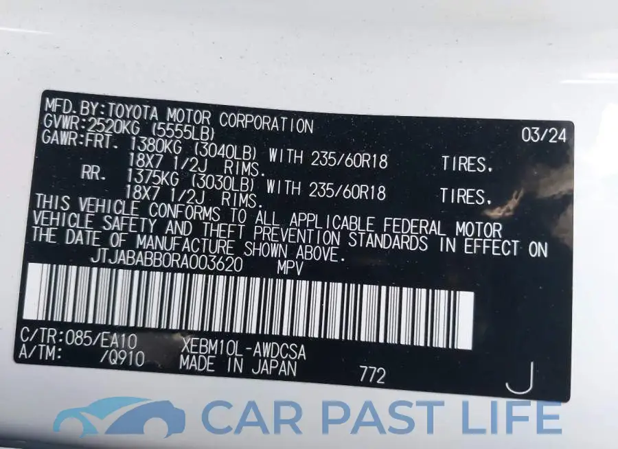 JTJABABB0RA003620# 9