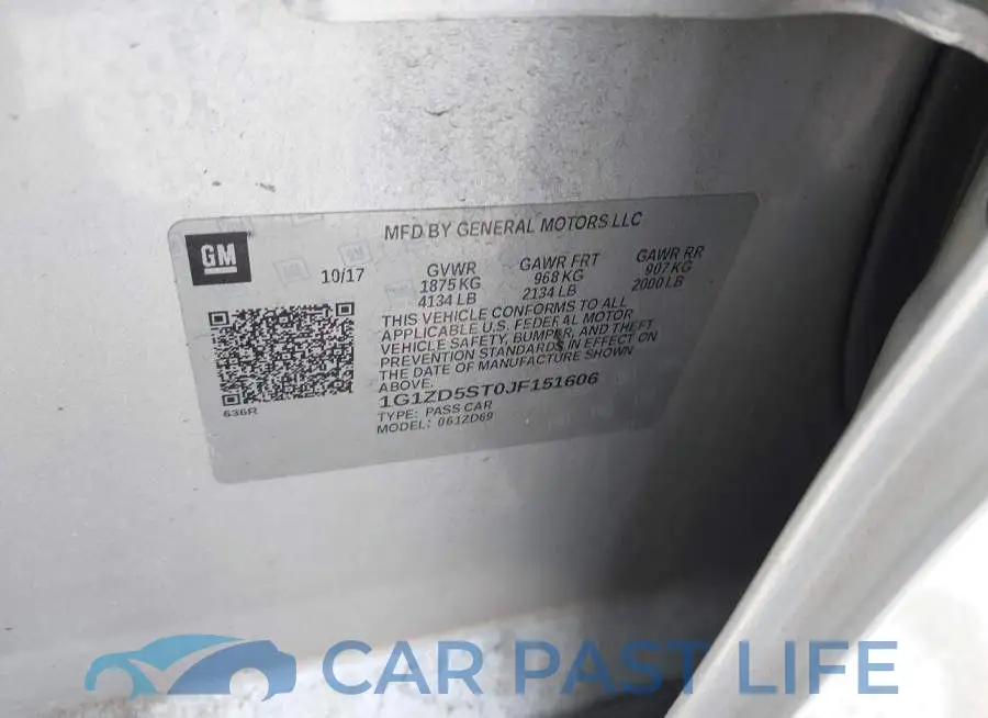 1G1ZD5ST0JF151606# 9