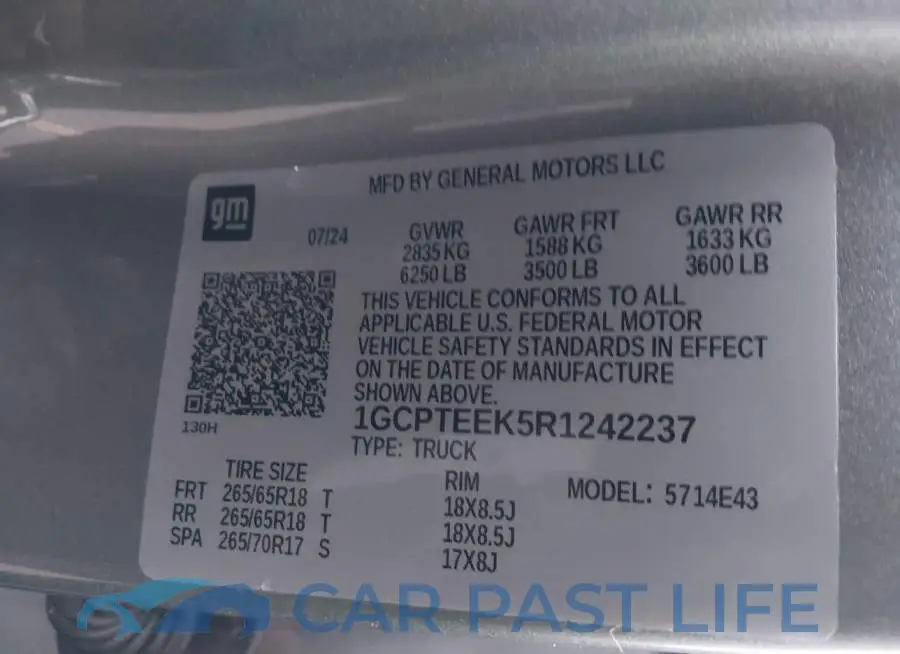 1GCPTEEK5R1242237# 9