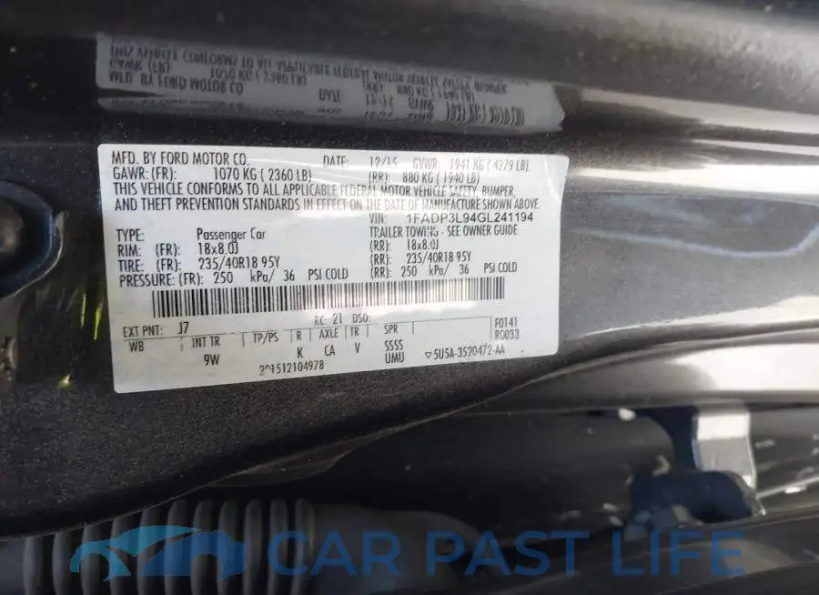 1FADP3L94GL241194# 9