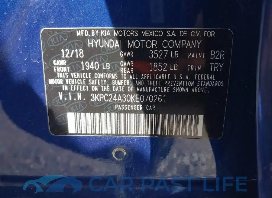 3KPC24A30KE070261# 9