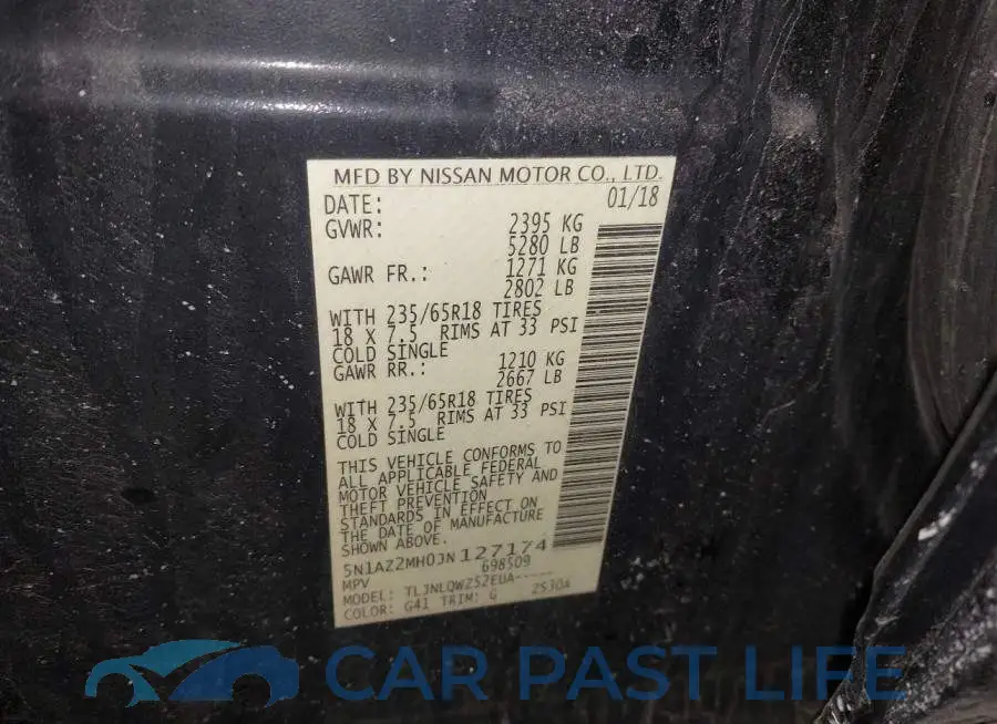 5N1AZ2MH0JN127174# 9