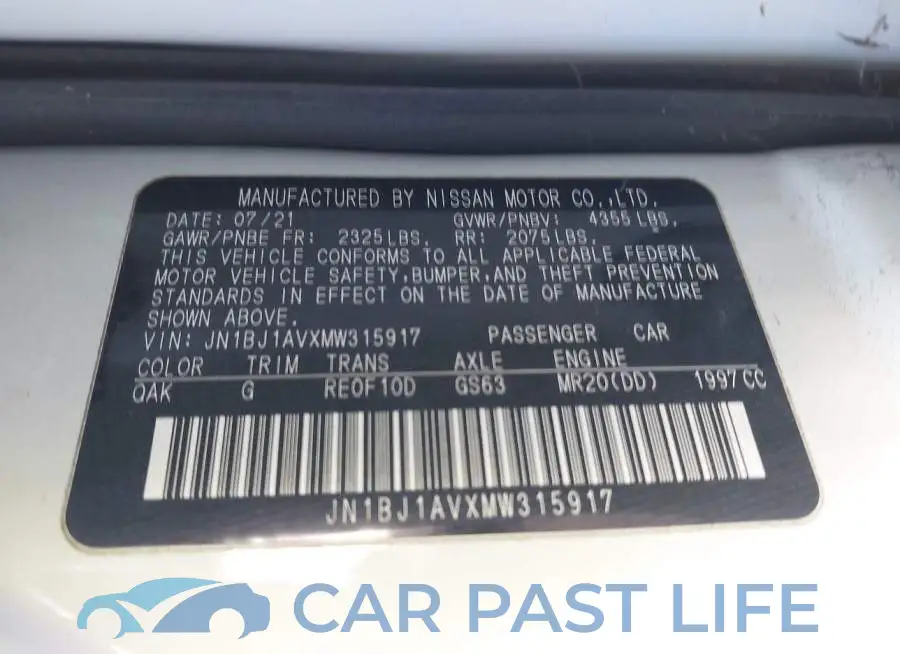 JN1BJ1AVXMW315917# 9