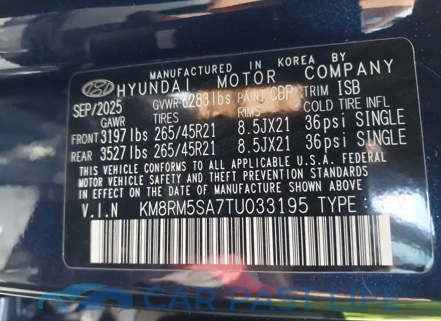 KM8RM5SA7TU033195# 9