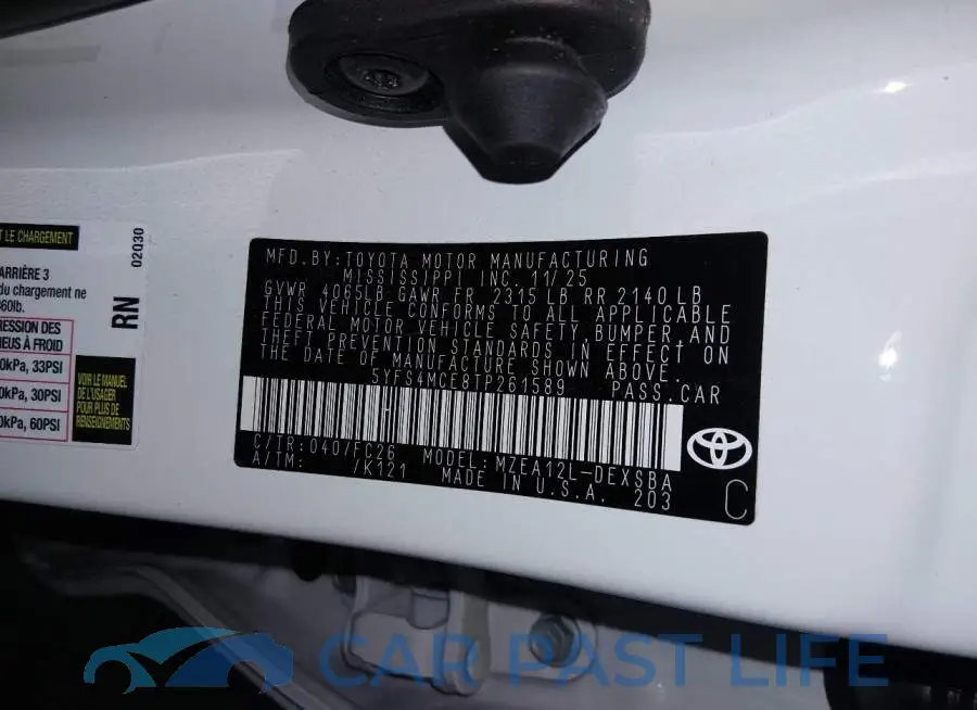 5YFS4MCE8TP261589# 9