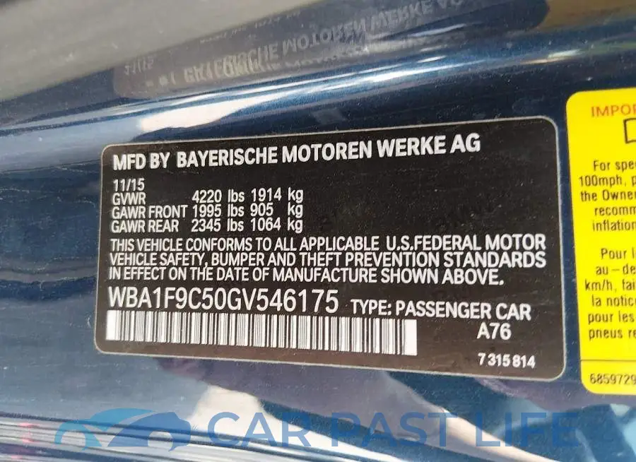 WBA1F9C50GV546175# 9