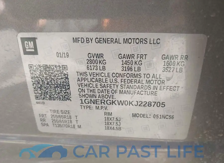 1GNERGKW0KJ228705# 9