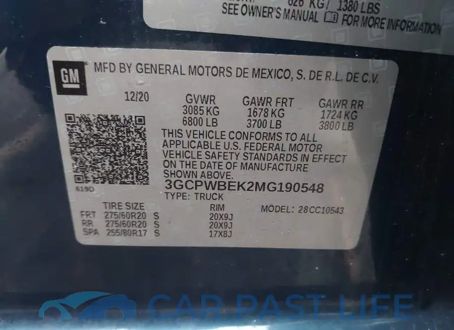 3GCPWBEK2MG190548# 9