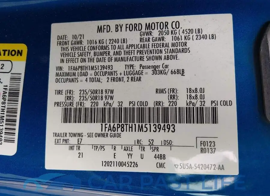 1FA6P8TH1M5139493# 9