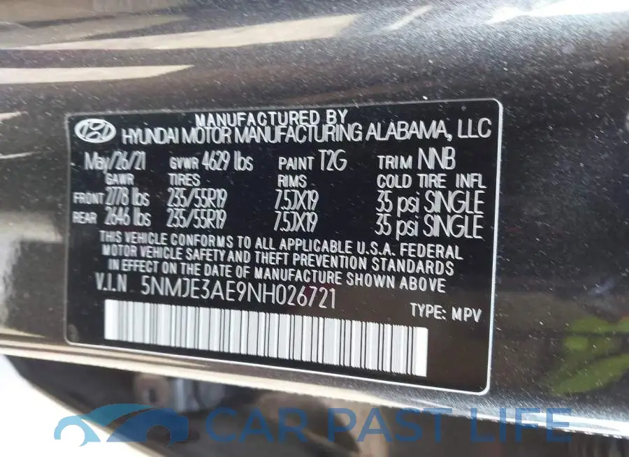 5NMJE3AE9NH026721# 9
