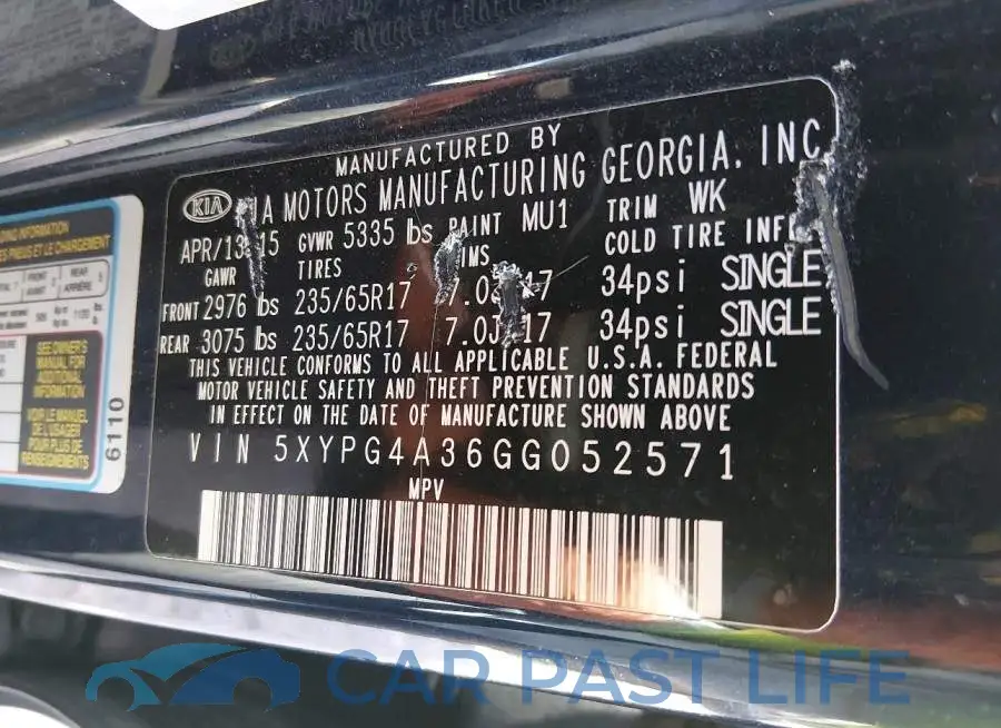 5XYPG4A36GG052571# 9