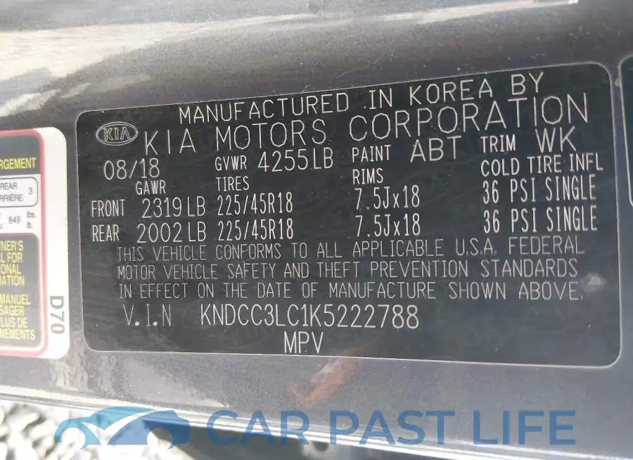KNDCC3LC1K5222788# 9