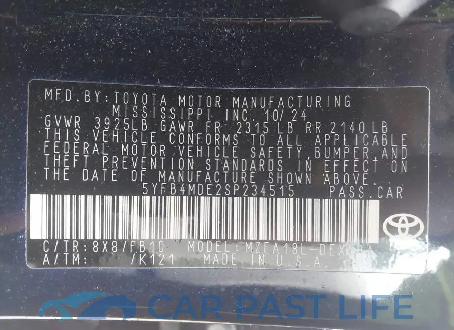 5YFB4MDE2SP234515# 9