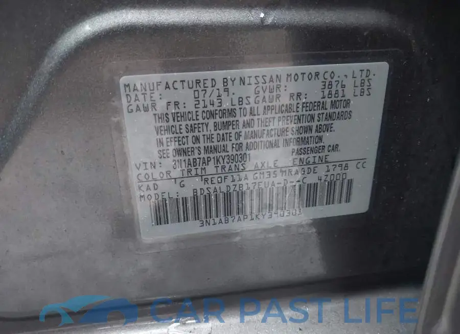 3N1AB7AP1KY390301# 9