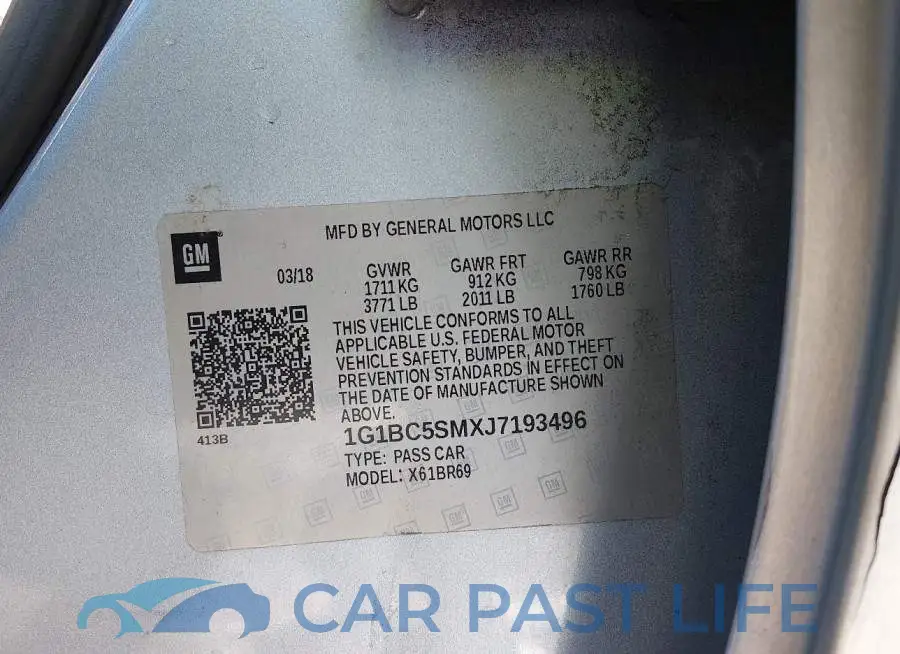 1G1BC5SMXJ7193496# 9