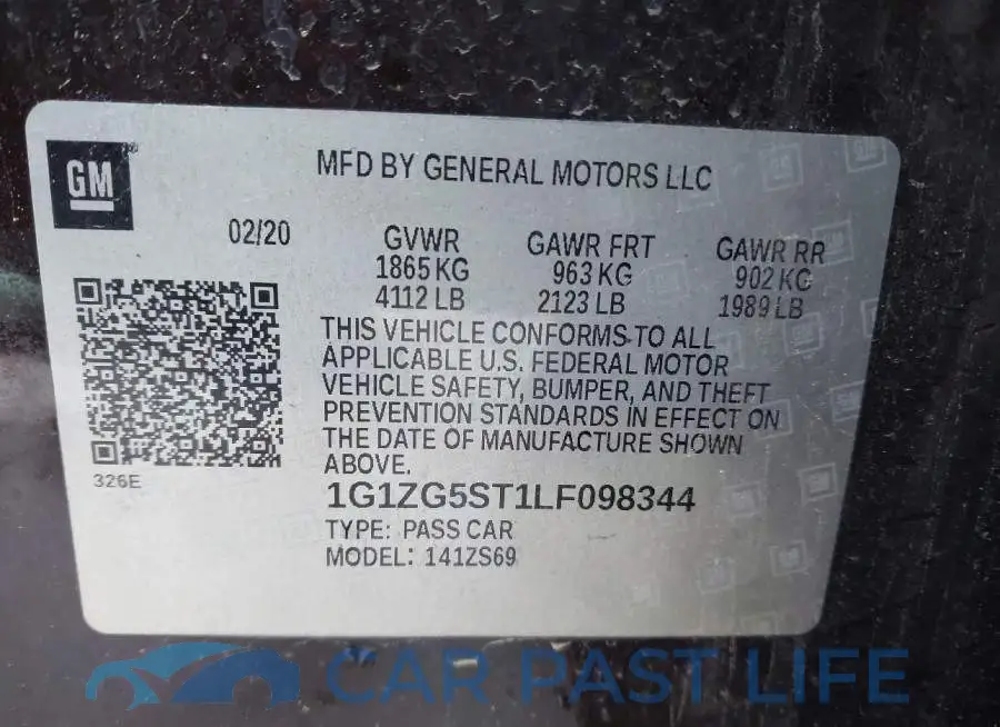1G1ZG5ST1LF098344# 9