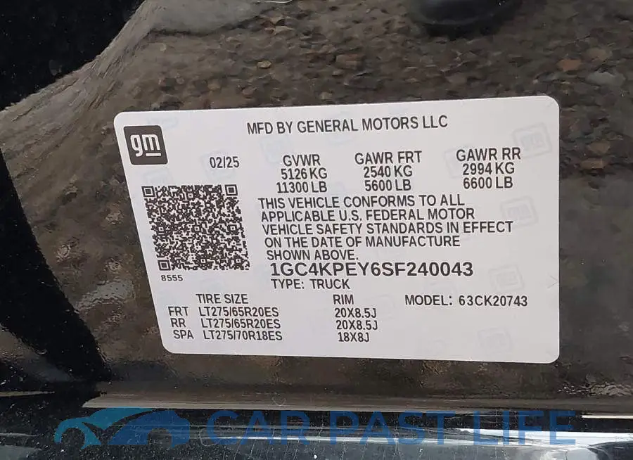 1GC4KPEY6SF240043# 8