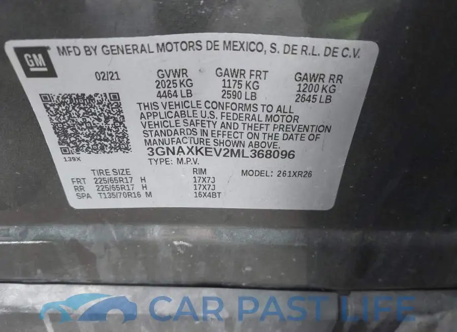 3GNAXKEV2ML368096# 9