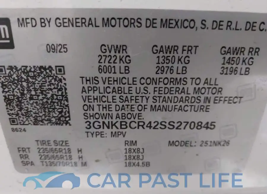 3GNKBCR42SS270845# 9