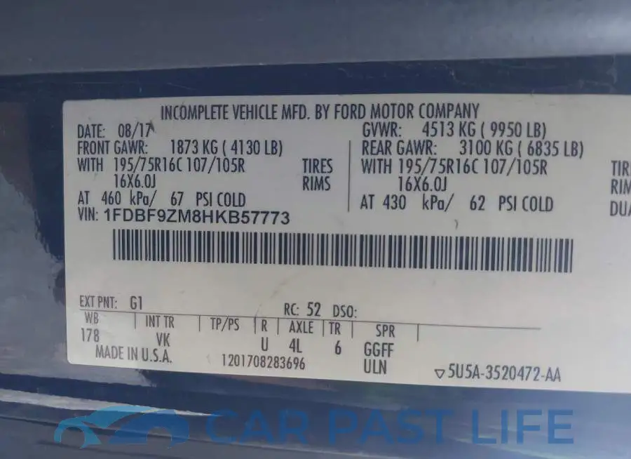 1FDBF9ZM8HKB57773# 9