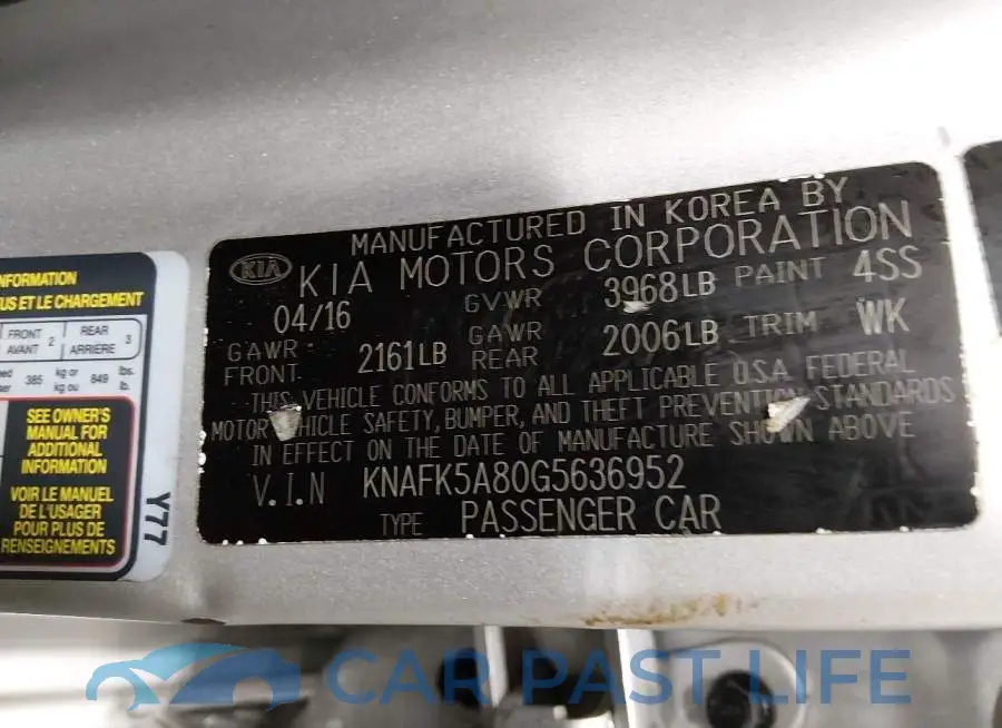 KNAFK5A80G5636952# 9