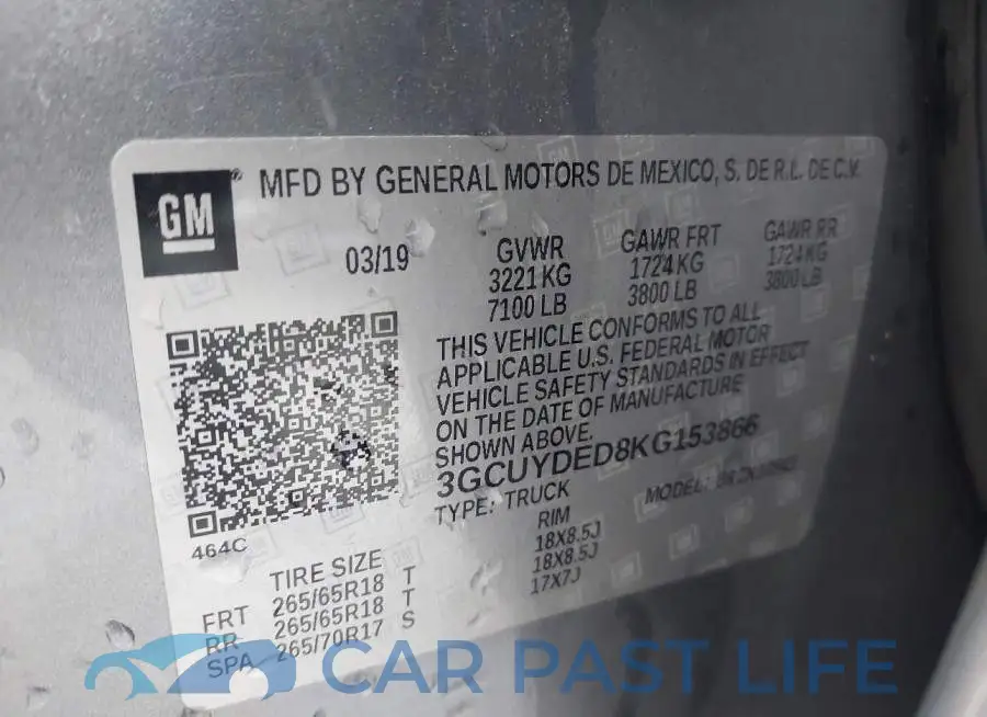 3GCUYDED8KG153866# 9