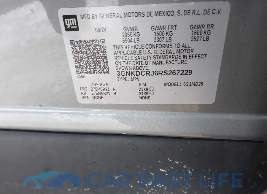 3GNKDCRJ6RS267229# 9