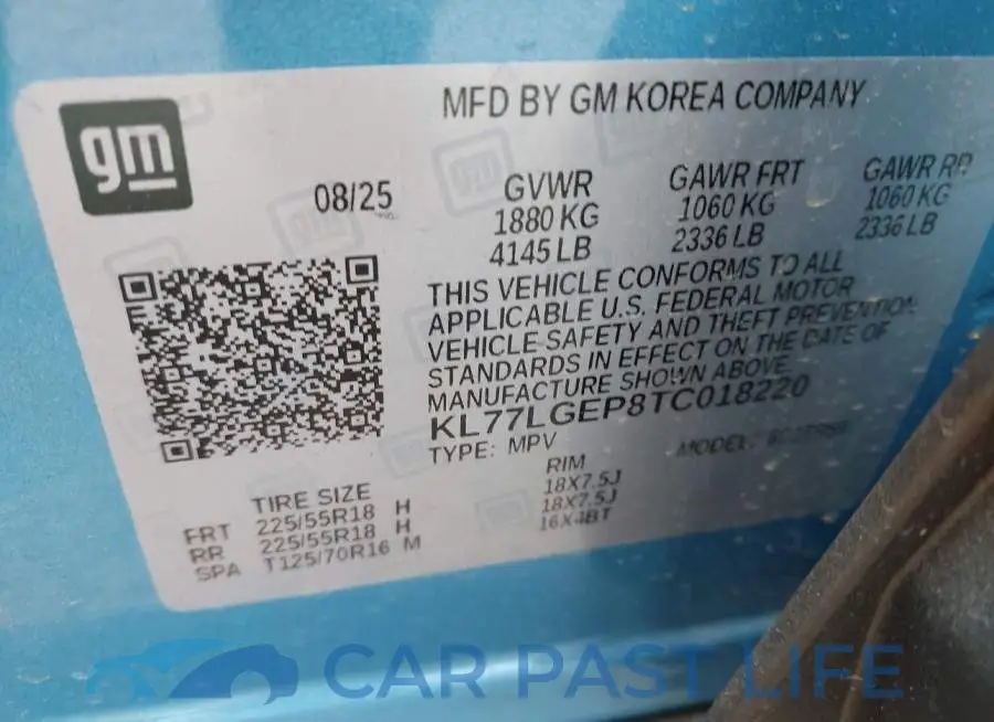 KL77LGEP8TC018220# 9