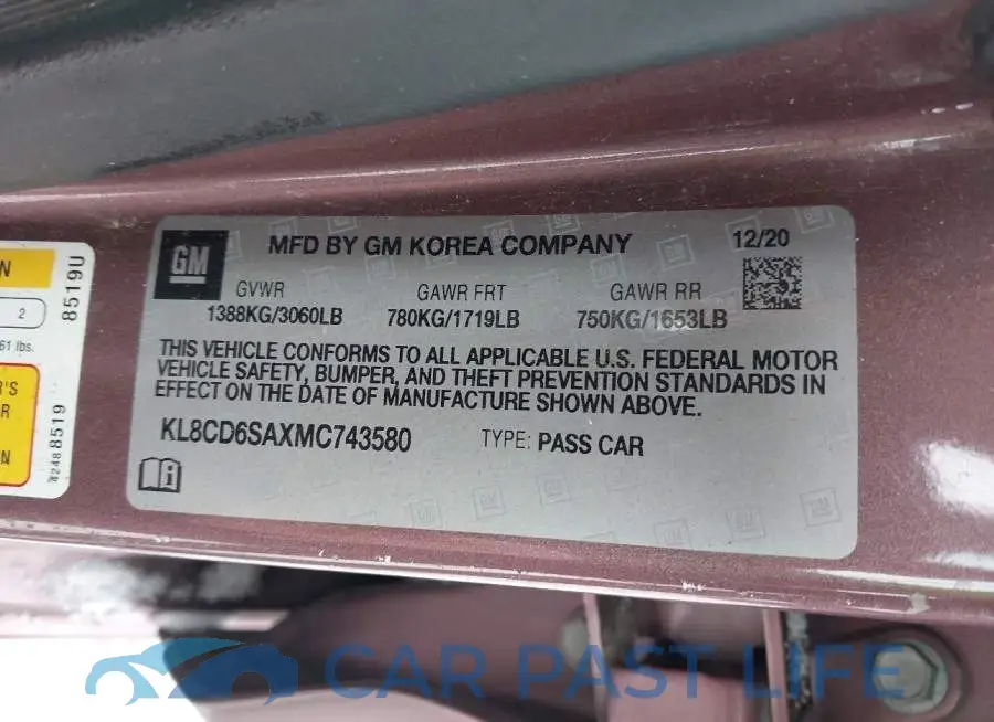 KL8CD6SAXMC743580# 9