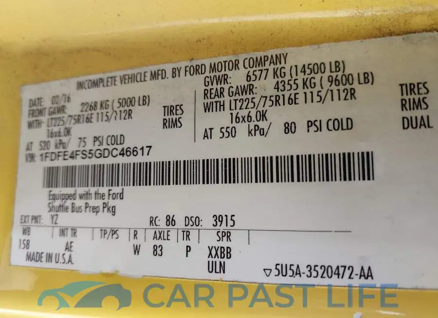 1FDFE4FS5GDC46617# 8