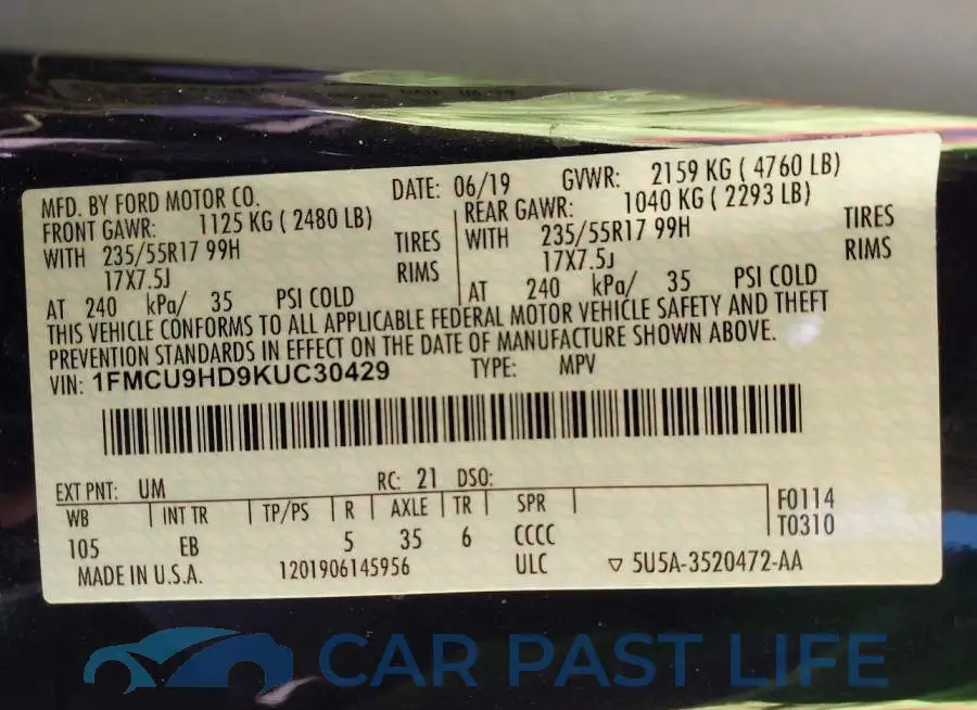 1FMCU9HD9KUC30429# 9