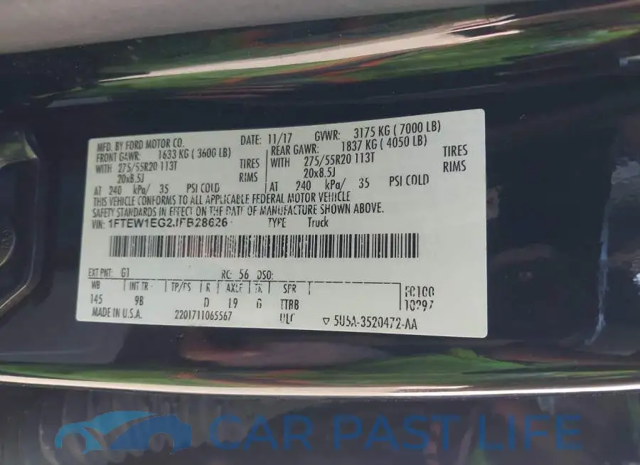 1FTEW1EG2JFB28626# 9