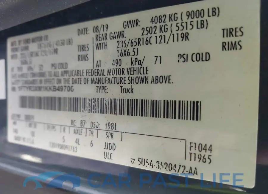 1FTYR3XM1KKB49706# 9