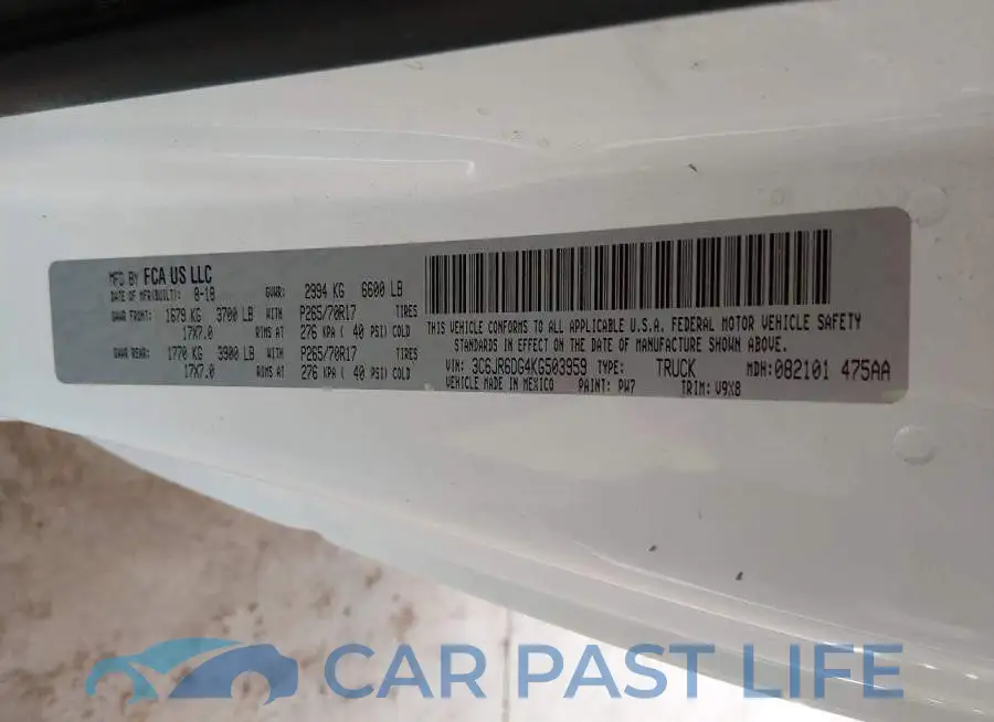3C6JR6DG4KG503959# 9