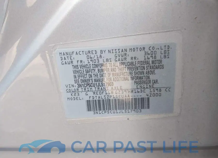 3N1CP5CU1JL517903# 9