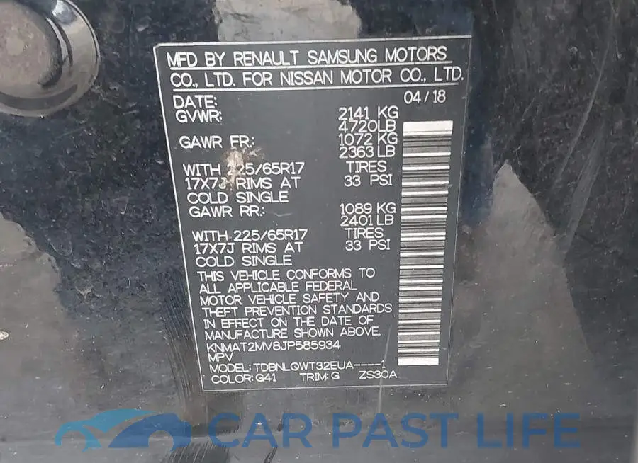 KNMAT2MV8JP585934# 9