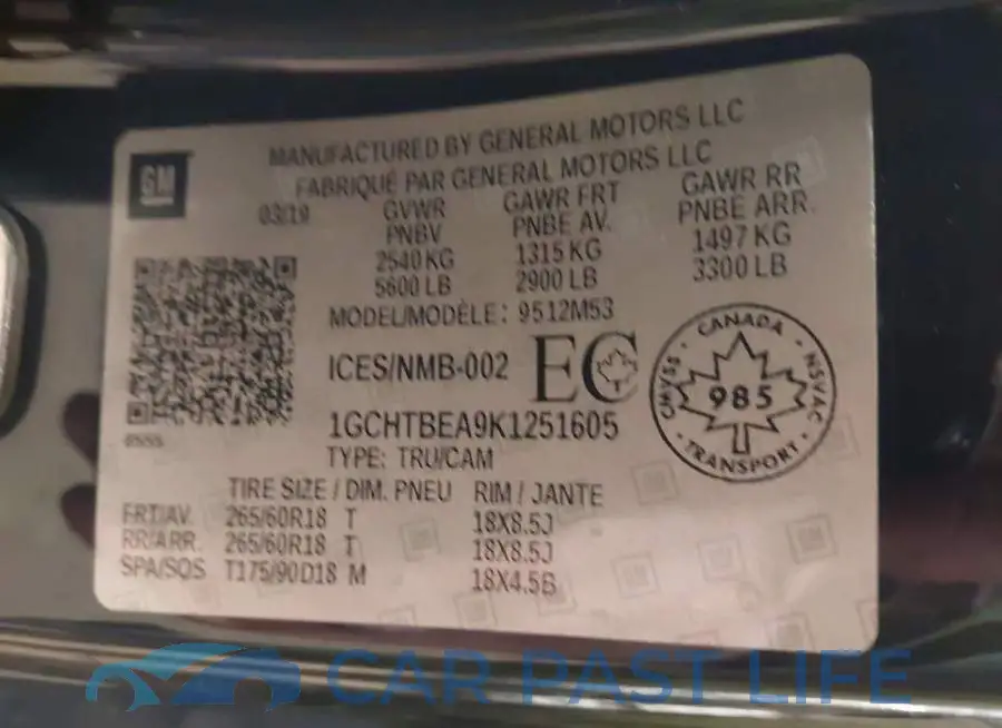 1GCHTBEA9K1251605# 9