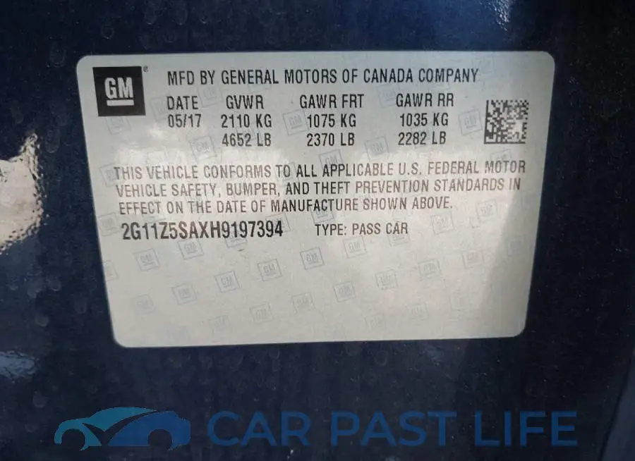 2G11Z5SAXH9197394# 9
