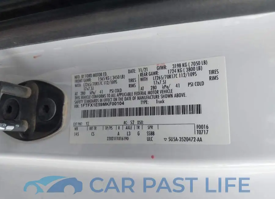 1FTFX1E59MKF00104# 9
