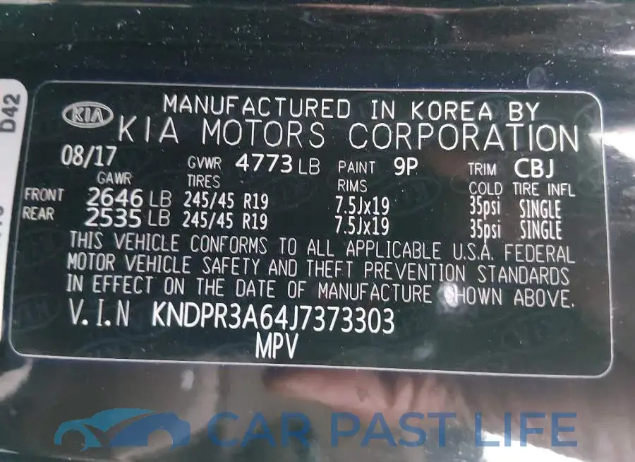 KNDPR3A64J7373303# 9