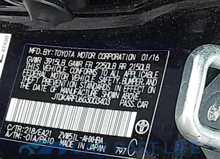 JTDKARFU6G3003403# 9