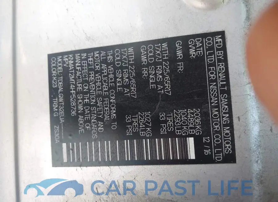 KNMAT2MT4HP528736# 9
