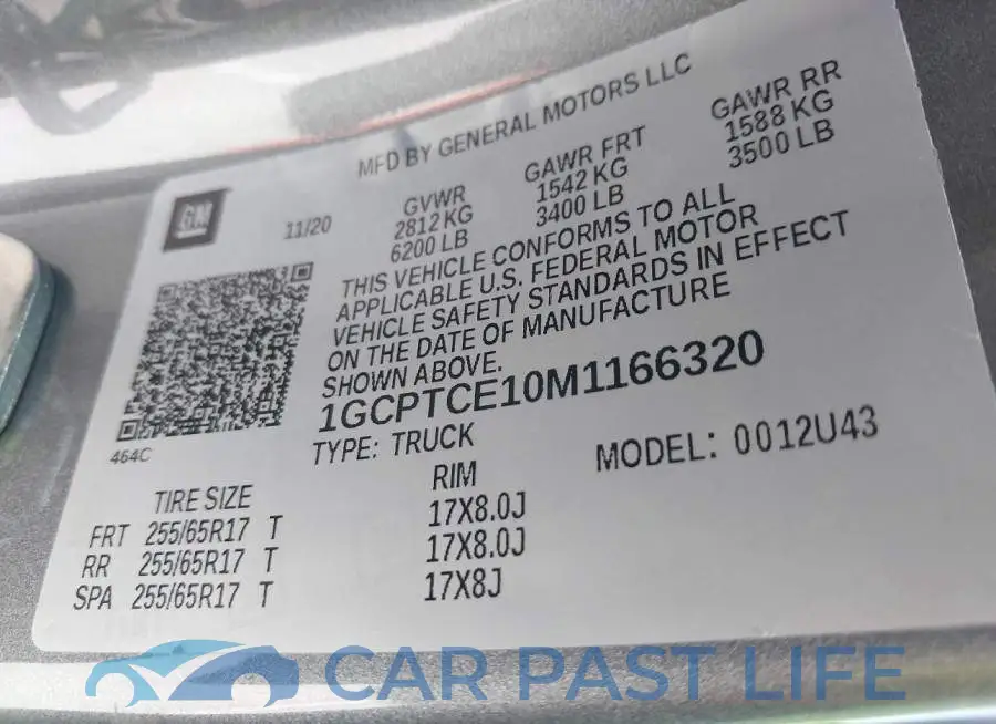 1GCPTCE10M1166320# 9