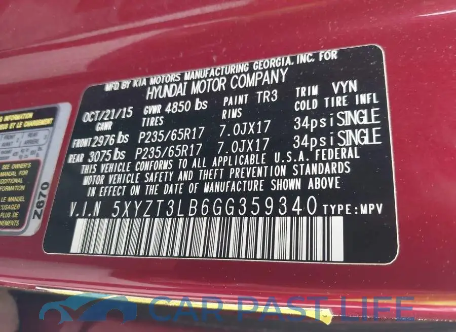 5XYZT3LB6GG359340# 9